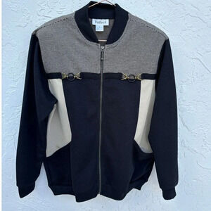Rafael Mens Front Zip Stylish Jacket Black Size Medium to Large